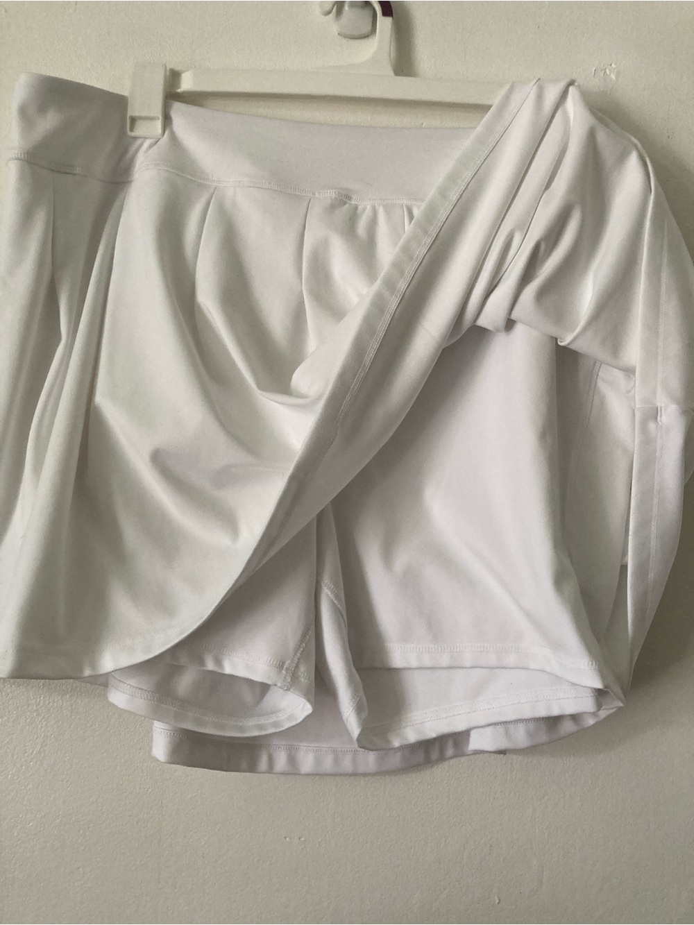 Lands' End White Active Skort with Built-In Briefs